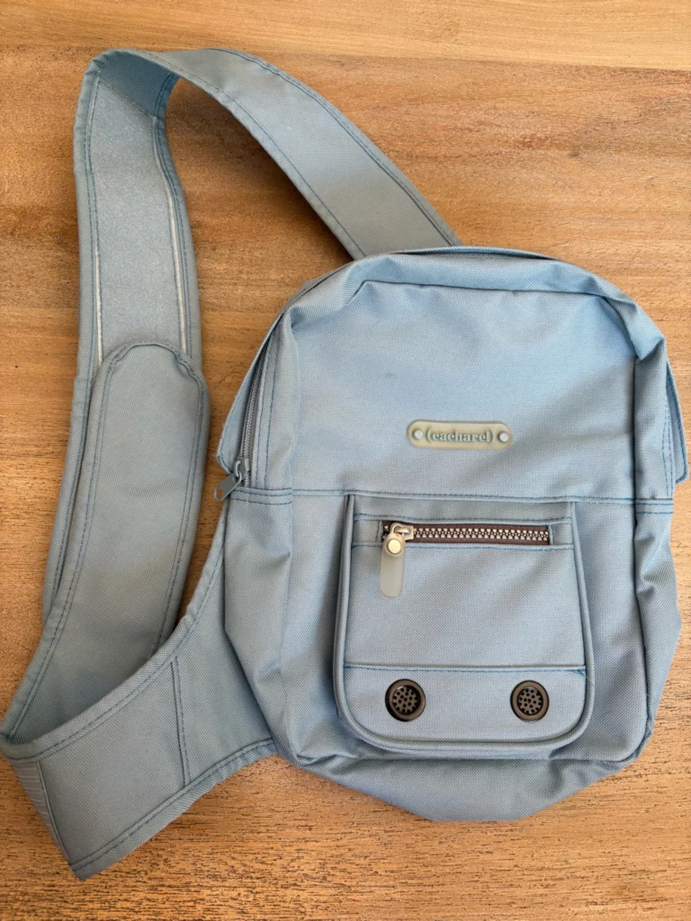 Vintage Cacharel Baby Blue Sling Bag Y2K Techwear Gorpcore Crossbody Utility - Picture 5 of 8